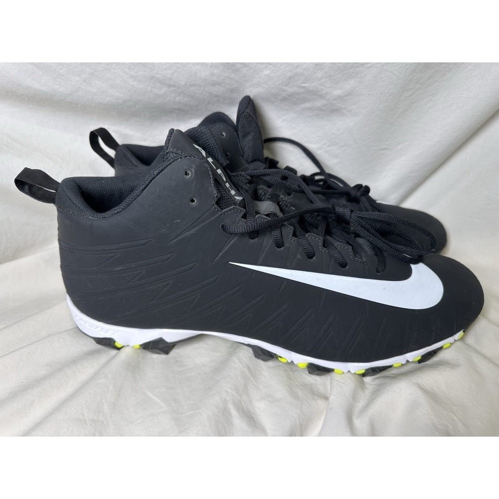 Nike‎ Alpha Menace Cleats Black White Volt Football Size 16 New